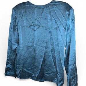Talbots Vintage Teal Silk Blouse